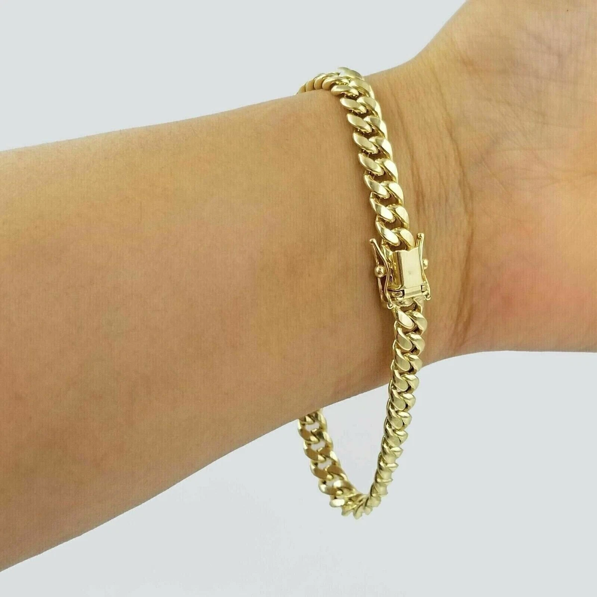 14k Yellow Gold Plated 6mm Link 7.5inch Men/ Women Miami Cuban Link Bracelet