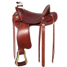 C-M-16 16 In Western Horse Wade Saddle Leather Ranch Roping Mahogany Hilason