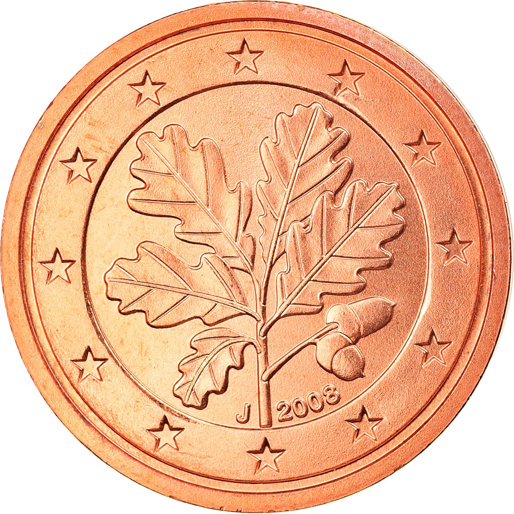 République fédérale allemande, 2 Euro Cent, 2008, Hambourg, FDC, Copper