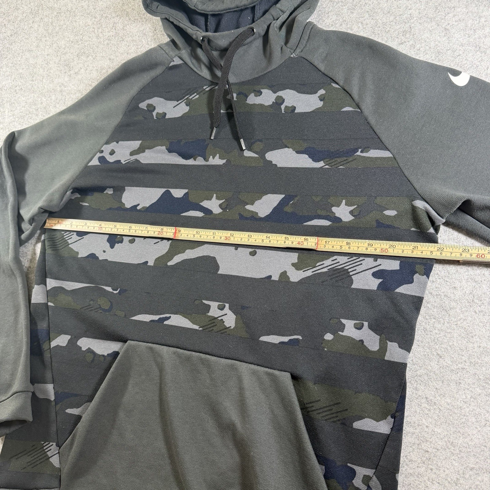 Nike Dri-FIT Hoodie Mens L Gray Blue Camo Pullover Fleece Training Sweatshirt thumbnail 6