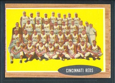 1962 Topps #465 CINCINNATI REDS Team Card, Semi High # ~ VG-EX to EX