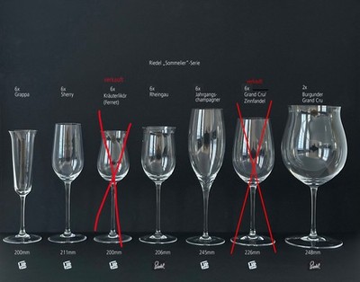 Riedel-Gläser, mundgeblasen. Je Set 127,00   inkl. Versand