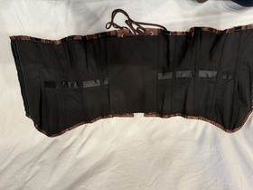 Brown Satin Boned Burlesque Corset Size 34