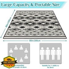 awufncksn Boho Picnic Blanket Waterproof Foldable 80x80" Large Tribal