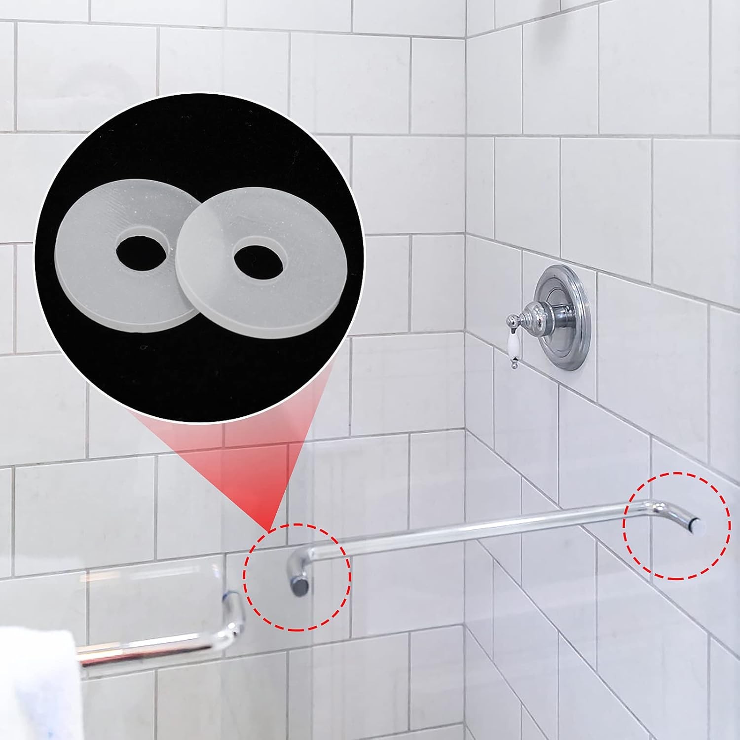 Grevosea 20Pcs Nylon Flat Washer 13/16" OD,3/16" ID Clear Washers... 