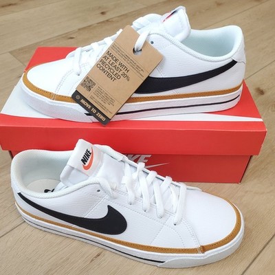 Nike Court Legacy NN Mens Shoes Size 9.5 White Black DH3162-100 Leather Sneakers