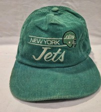 NWT vintage New York Jets Annco Script Corduroy NFL 90s SnapBack Hat Cap(T-2)