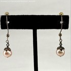 925 Sterling Silver 18" Box Chain Necklace & Pearl Dangle Earrings 5.3g — photo 2