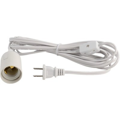 ABI  E26 Light Bulb Socket to 2-Prong US AC Power Cord Adapter with On/Off Sw...