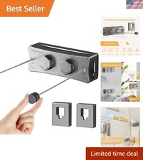 Retractable Clothesline Indoor Outdoor 16.7 Ft Stainless Steel Wall Mounted D...