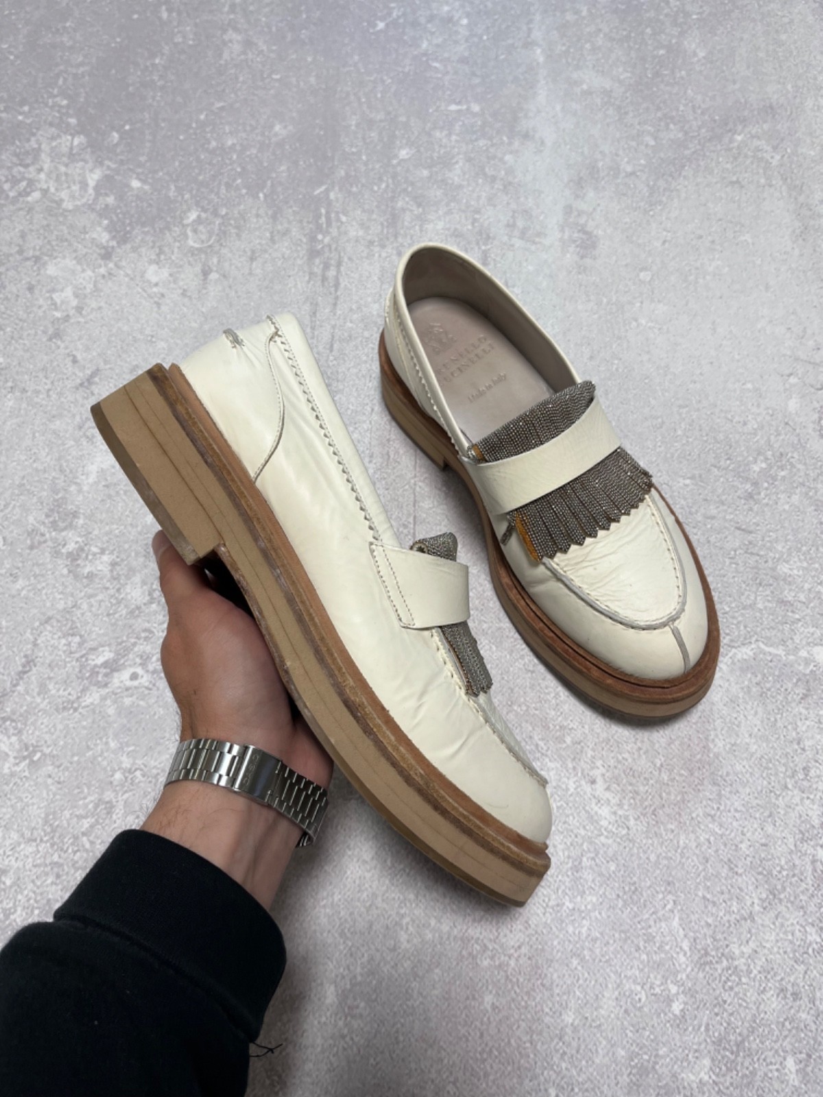 Brunello Cucinelli Women's Flats Monili Beads Detail Size 38