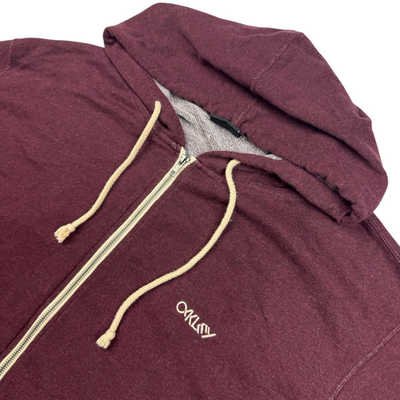 Oakley Men's Regular Fit Full Zip Hoodie Sweatshirt Burgandy Red