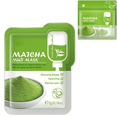 12Pcs Matcha Mud Mask Smoothing Skin Refreshing Gentle Exfoliation Hydrating