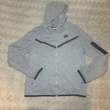 Nike Kids Gray Zip-Up Hoodie Jacket with Black Accents - Youth Size