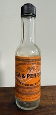 1970 Lea  Perrins Worcestershire Sauce 5 Oz Glass Bottle w Label and Twist Cap