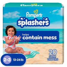 Pampers Splashers Disposable Swim Pants Diapers 13-24 lb Baby 20-Count Size 2-3