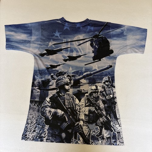New Men's America Military Troops Realistic Print T-Shirt Sz Small #1068 - 第 8/8 張圖片