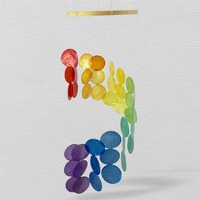 Wind Chimes Outside Handmade Rainbow Capiz Shells Seashell Sea Glass Arts
