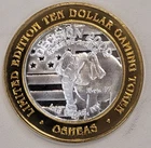 OShea's Casino Las Vegas $10 GAMING STRIKES .999 Silver Ltd. Decision 2000 token