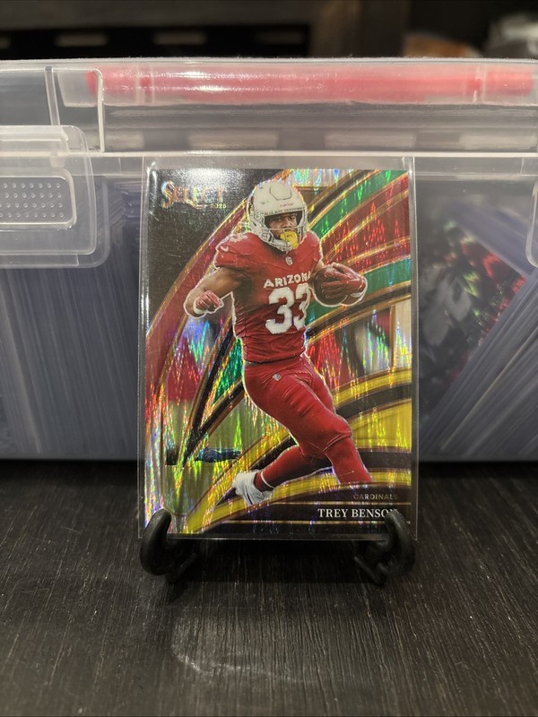 2025 Panini Select - Club Level Trey Benson #224 Black & Green Shock Prizm