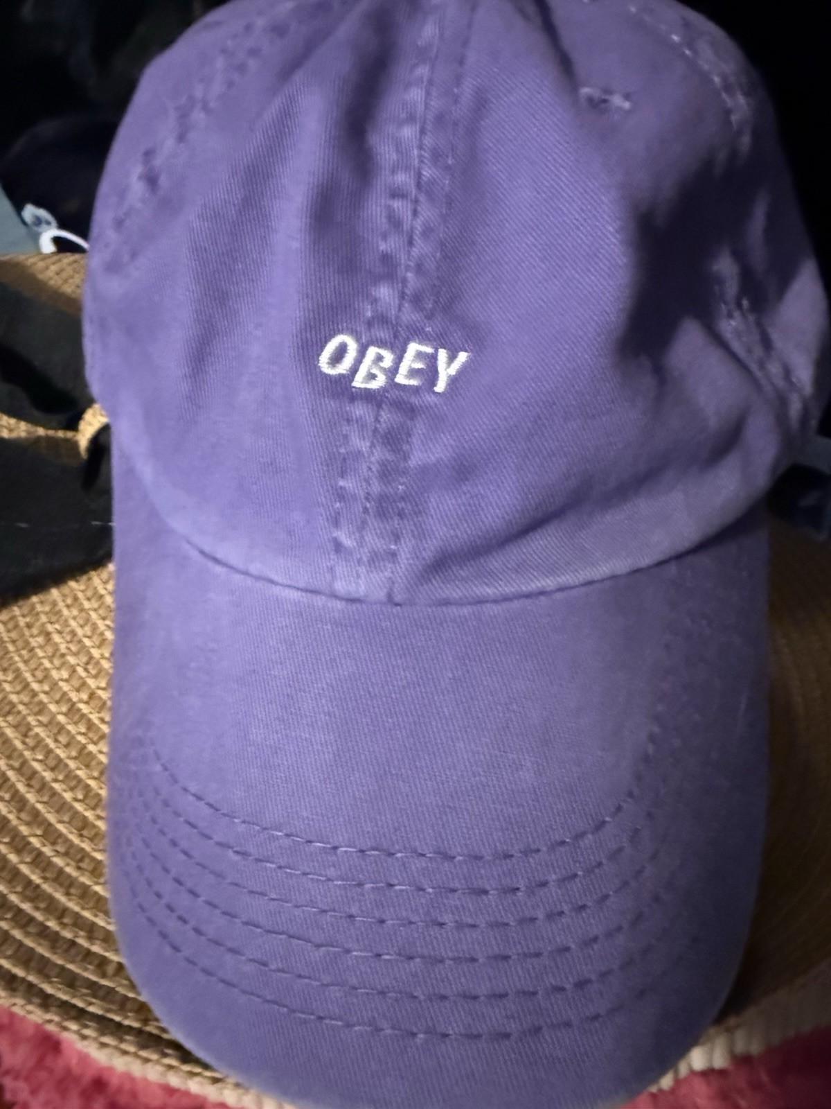 OBEY Purple Solid Baseball Cap Hat, One Size, Unisex Adults Casual