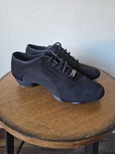 BD Dance Unisex Practice Latin Dance Ballroom Shoes, Size 38, Black Canvas/Mesh