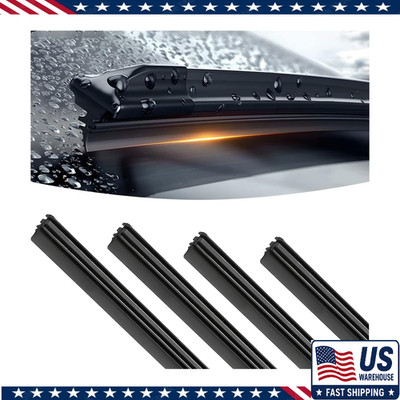 4PCS Silicone Windshield Wiper Blade Strips, DIY Frameless Boneless Insert Rubbe