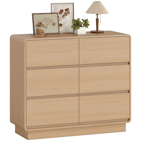 Sideboard, Kommode Mit 6 Schubladen, 100 Cm Aufbewahrungsschrank Beistellschrank-image