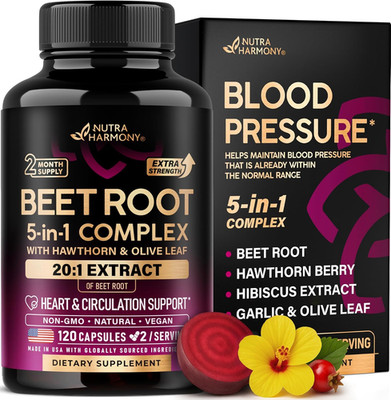 Beet Root Capsules - Healthy Blood Pressure Support Supplement** for Heart & Cir