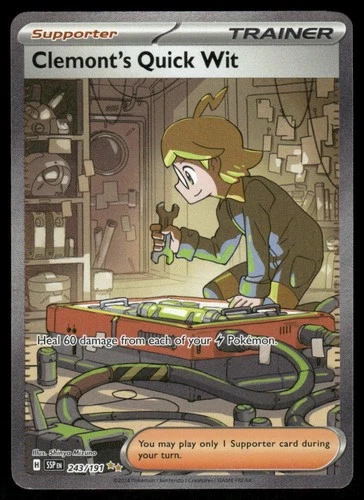 Pokemon Cards Clemont's Quick Wit 243/191 Surging Sparks NM