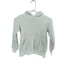 White Sherpa Plush Fleece Pullover Hoodie Sweatshirt Youth Kids