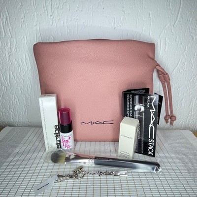 MAC Kosmetik-Set 7-tlg Pinsel Anhänger Mascara, Fix+, Kosmetiktasche