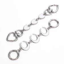 2Pcs Purse Strap Extenders for Handbags, Bag Extender Chain, Heart & Moon 