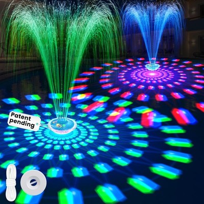 8000mAh Rechargeable Pool Fountain with Lights,2026 Floating Pool Fountain fo...