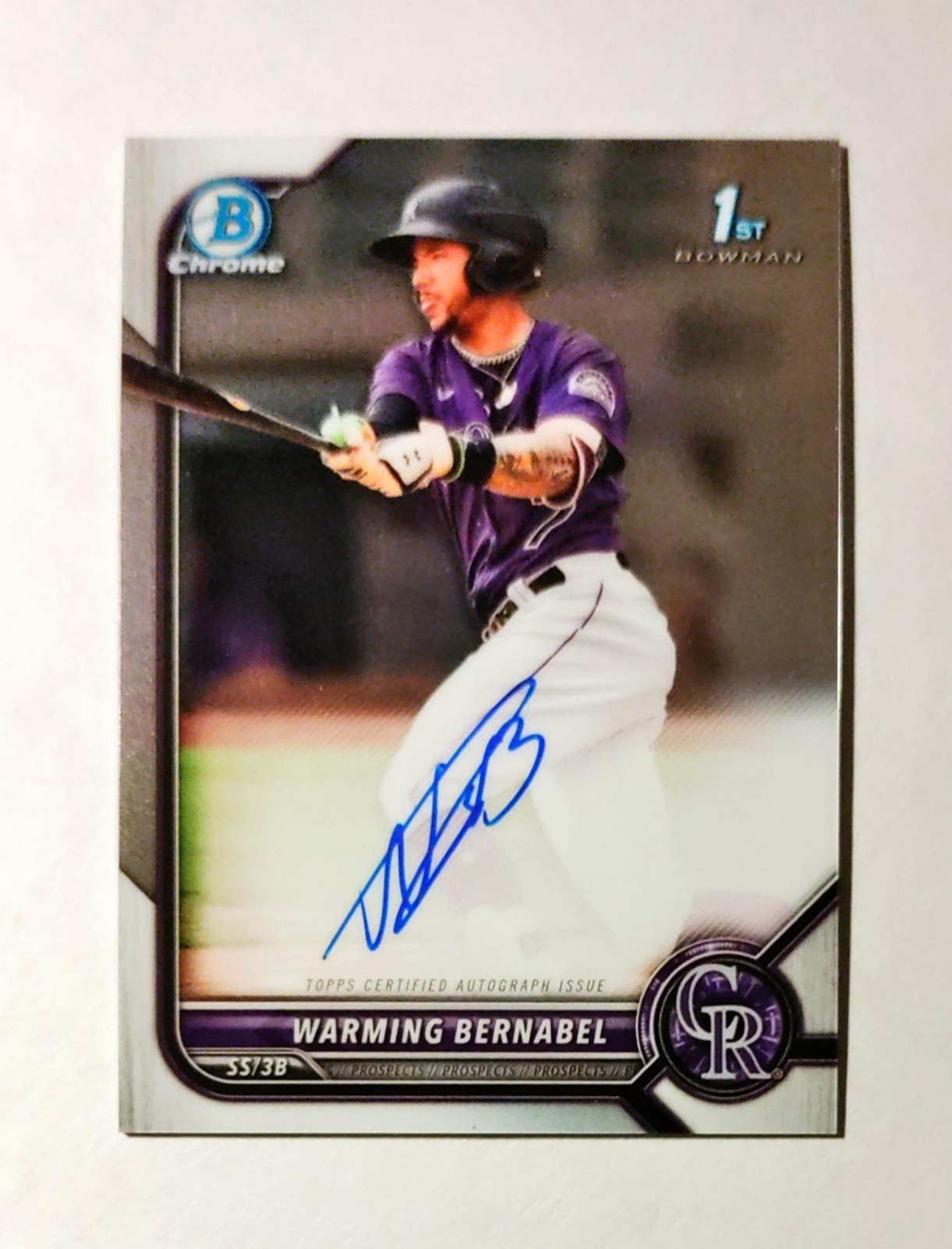 Warming Bernabel 2022 1st Bowman Chrome AUTO Prospect AUTOGRAPH Rockies RC J6