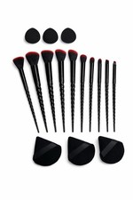 Professional 15pcs Makeup Brush Set with Blending Sponges Powder Puffs
