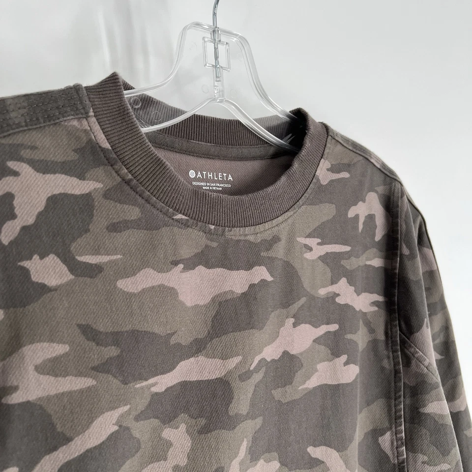 Athleta Farallon Sweatshirt Womens Size XS Camo Print Cropped Pullover - Image 3 of 4
