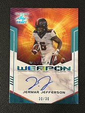 Jermar Jefferson 2021 Leaf Ultimate Weapon Platinum Spectrum Auto /30 Lions