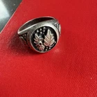 Vintage Black Hills Gold Sterling Silver 925 Leaf Signet Style Ring Size: 12.