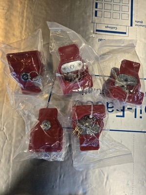coge Lot of 3 Red Lockout Safety Locks with Keys Keyed automotive 