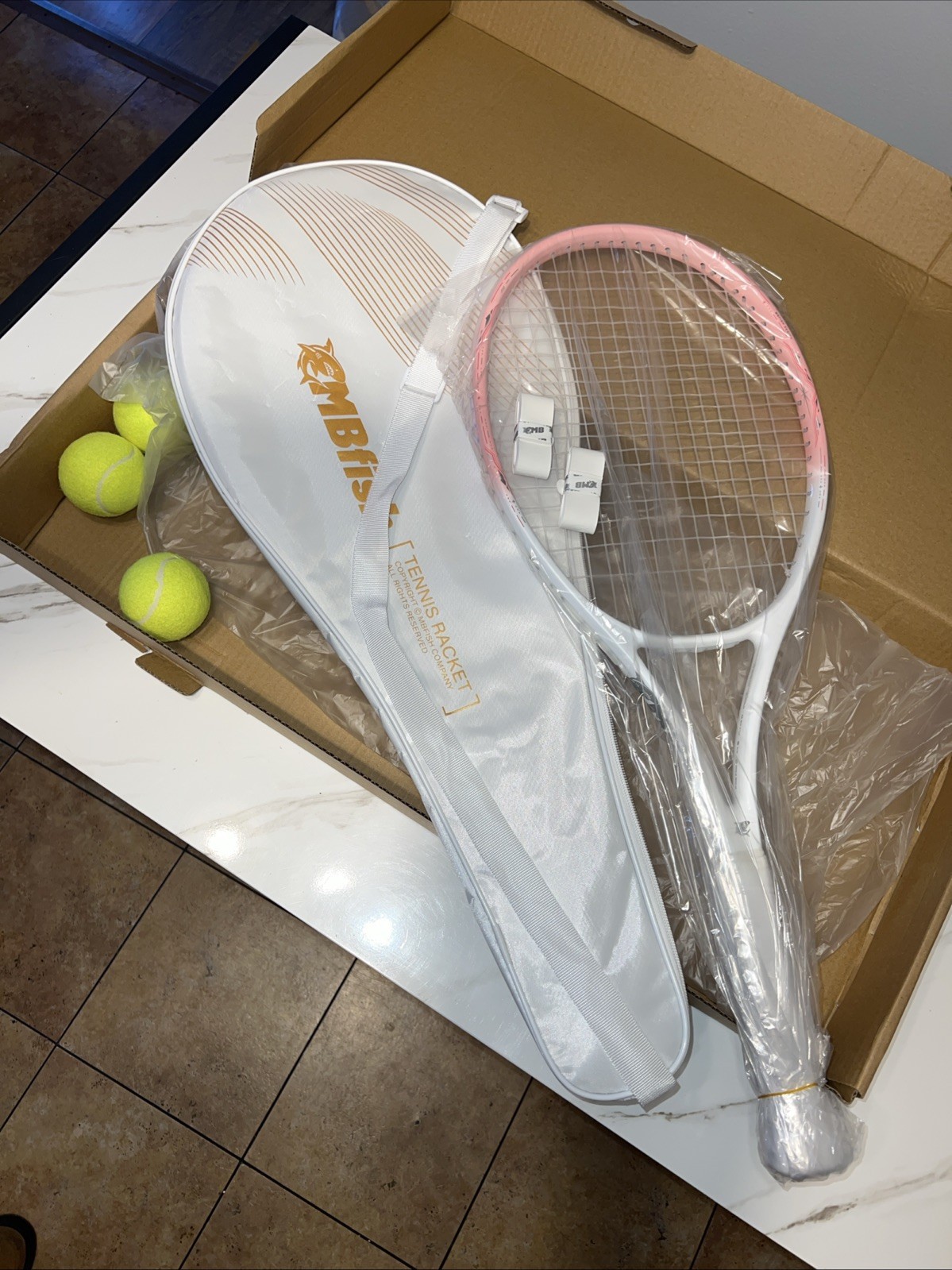 MBFISH 27&rdquo; Tennis Racket Set Pre-Strung | Balls Bag Overgr