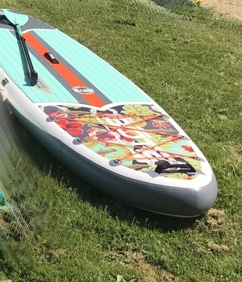 BOTE Breeze Aero Native Floral Jaws 10 Ft 8 Inch Inflatable Paddle Board Bundle