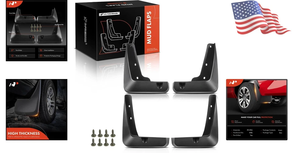 Set of 4 Mud Flaps for Lexus ES350/ES300h (2013-2018) - Easy Install Foto 2 de 4