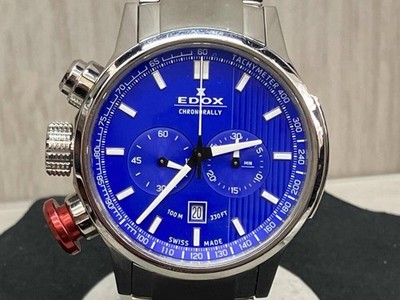 EDOX CHRONORALLY 10302 Blue Dial Quartz Case Size 4.5cm Strap Length 18cm Back C