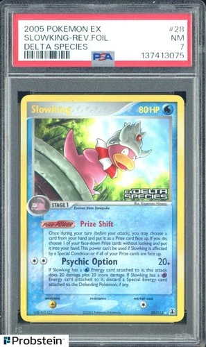2005 Pokemon Ex Delta Species #28 Slowking Reverse Holo Foil PSA 7