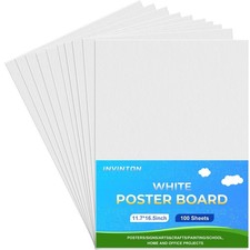 100Pcs White Poster Board 11.7x16.5, 240G Thickness Poster Board Paper Bulk 652