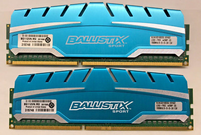 Crucial Ballistix Sport XT 8GB (2x4GB)DDR3 BLS4G3D1609DS1S00.16FND2 PC1600#R2257