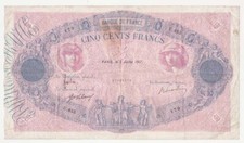 500 Francs Blue And Pink 03/07/1917 TTB (301)