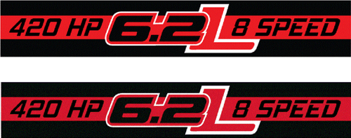 NEW 420 HP 6.2L DECALS GMC SIERRA CHEVROLET SILVERADO 1500 BUMPER STICKER USA - Picture 1 of 6