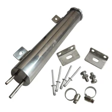 2" x 15" Universal Polished Aluminum Slim Overflow Radiator Tank Reservoir
